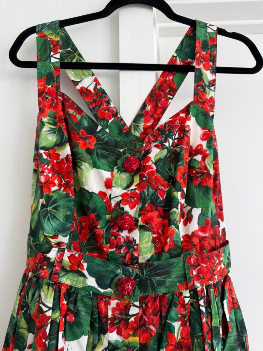 Dolce&Gabbana cotton dress in a vibrant geranium floral print - Size IT 46 - Picture 4 of 14